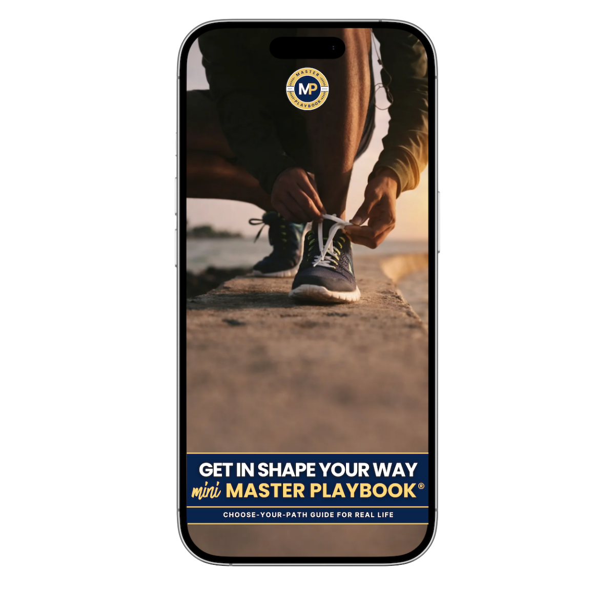 Cover of the free Get In Shape Your Way Mini Master Playbook on a phone screen