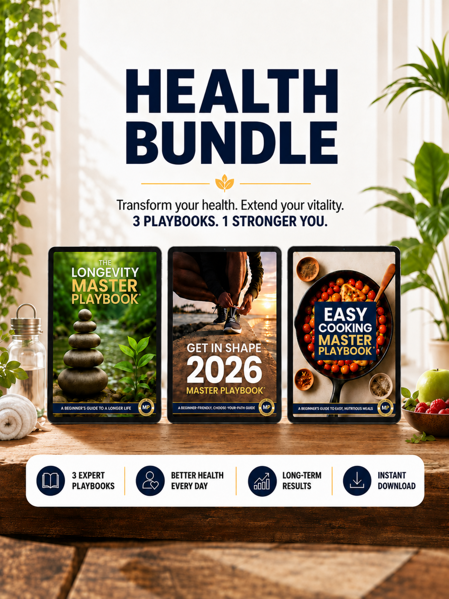 Health Bundle: 3 Playbooks for Strength & Longevity